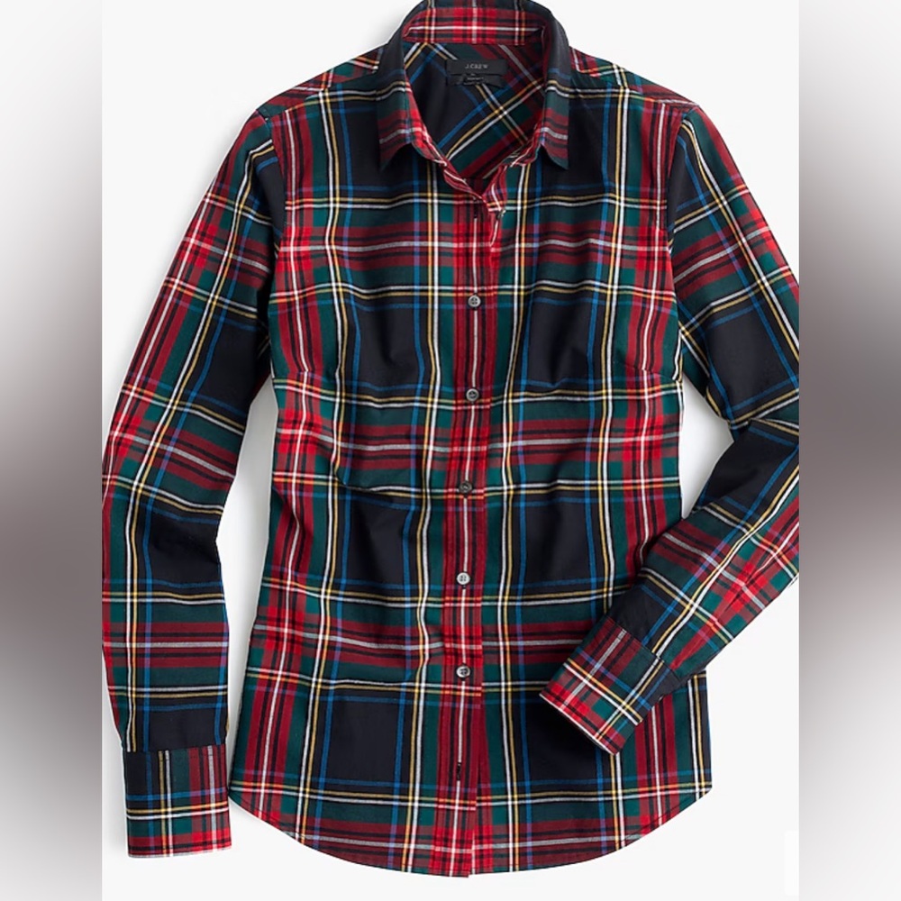 JCrew Perfect Shirt in Tartan Plaid, size 0